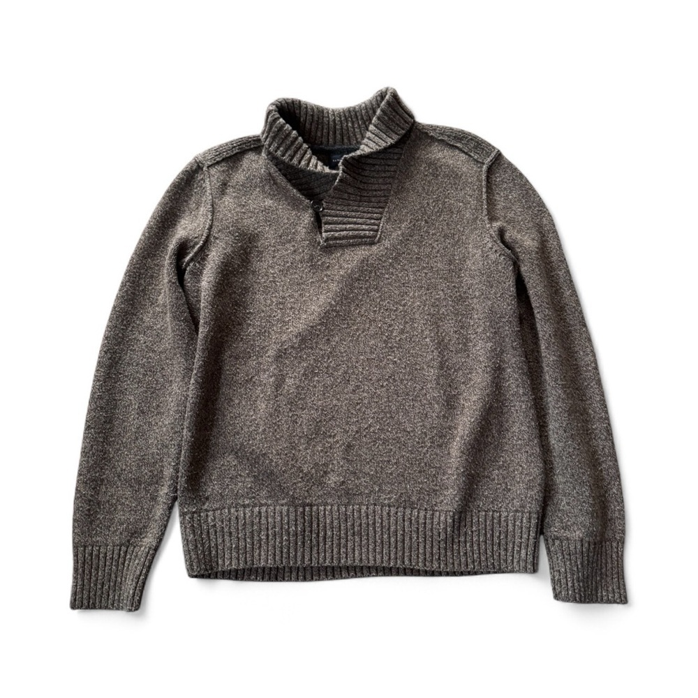 Banana Republic  Brown Lambs Wool Blend Shawl-Collar Sweater Pullover sz Medium